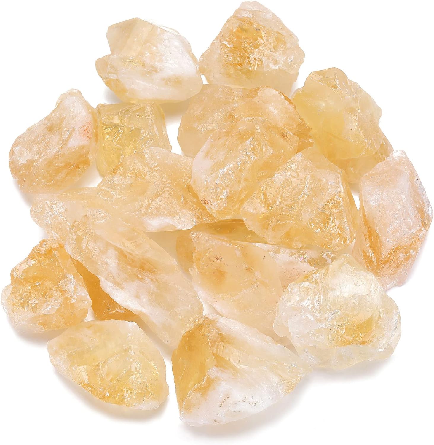 Bulk Citrine Healing Crystals Large 1" Natural Raw Stones Crystal for Reiki Healing, Wicca, witchcraft, Tumbling, Cabbing, Fountain Rocks, Decoration, Polishing