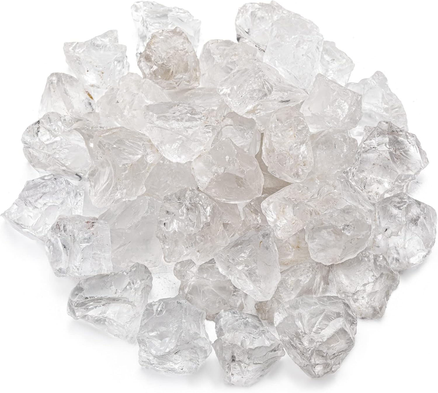 Bulk Clear Quatrz Healing Crystals Large 1" Natural Raw Stones Crystal for Reiki Healing, Wicca, witchcraft, Tumbling, Cabbing, Fountain Rocks, Decoration, Polishing