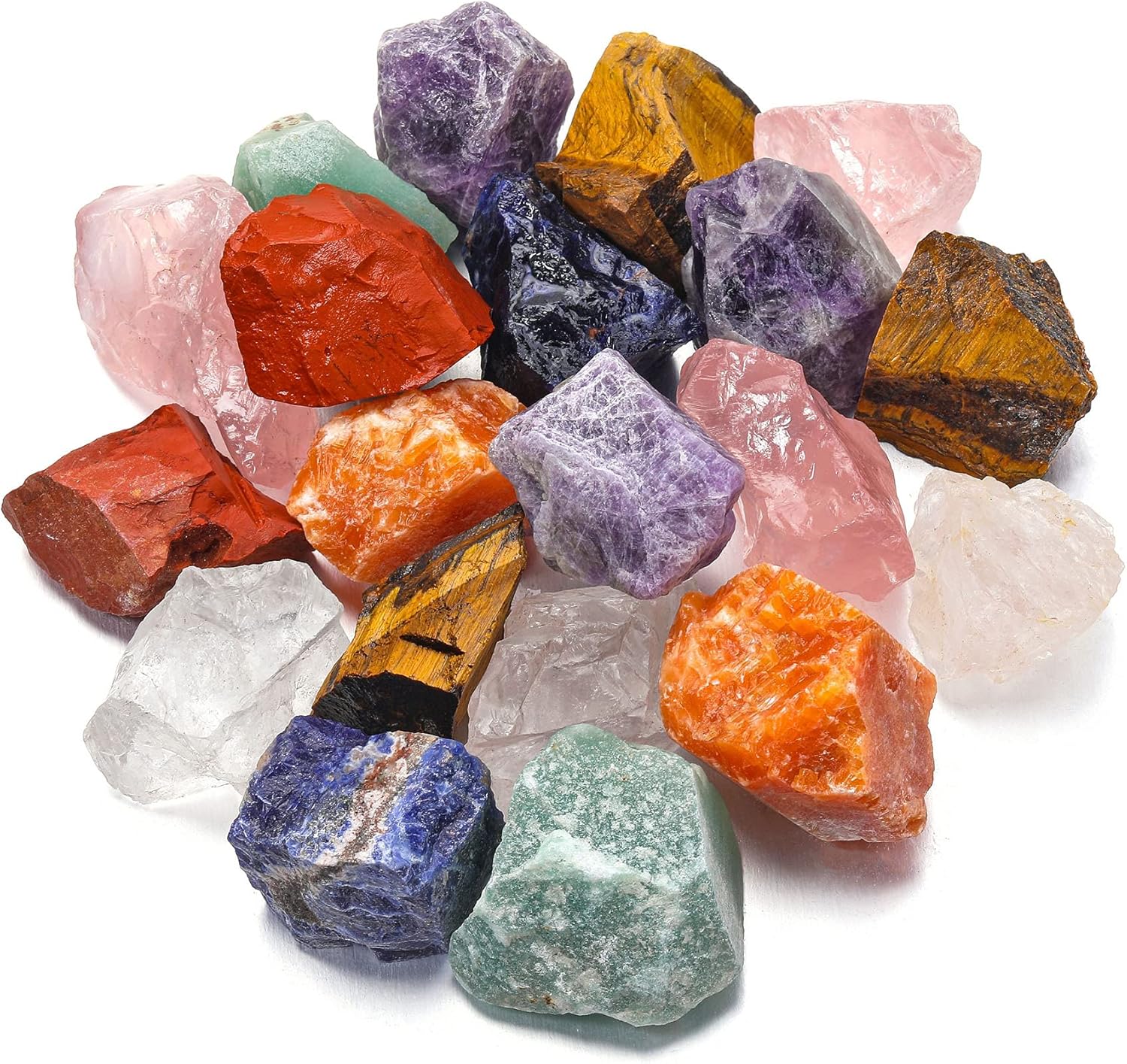 Bulk Mixed Crystals Healing Crystals Large 1" Natural Raw Stones Crystal for Reiki Healing, Wicca, witchcraft, Tumbling, Cabbing, Fountain Rocks, Decoration, Polishing