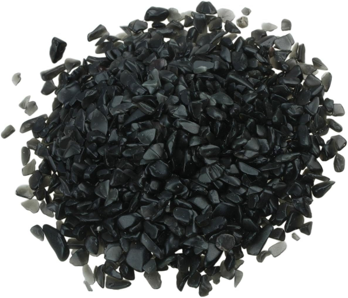 Black Agate Tumbled Chips Crushed Stone Healing Reiki Crystal Jewelry Making Home Decoration