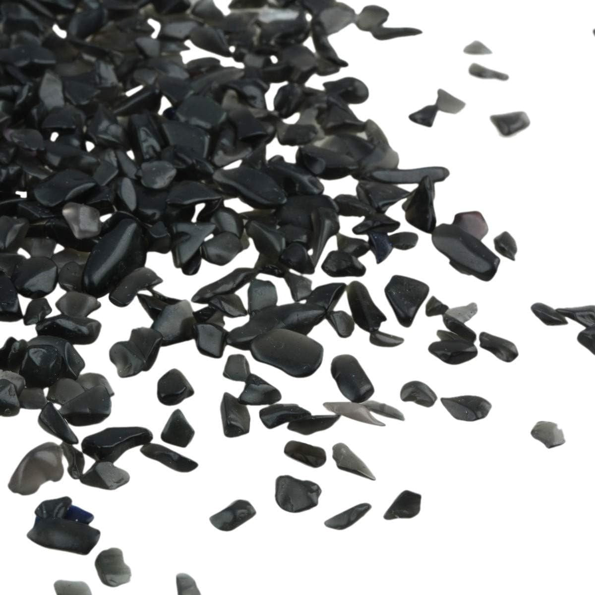 Black Agate Tumbled Chips Crushed Stone Healing Reiki Crystal Jewelry Making Home Decoration