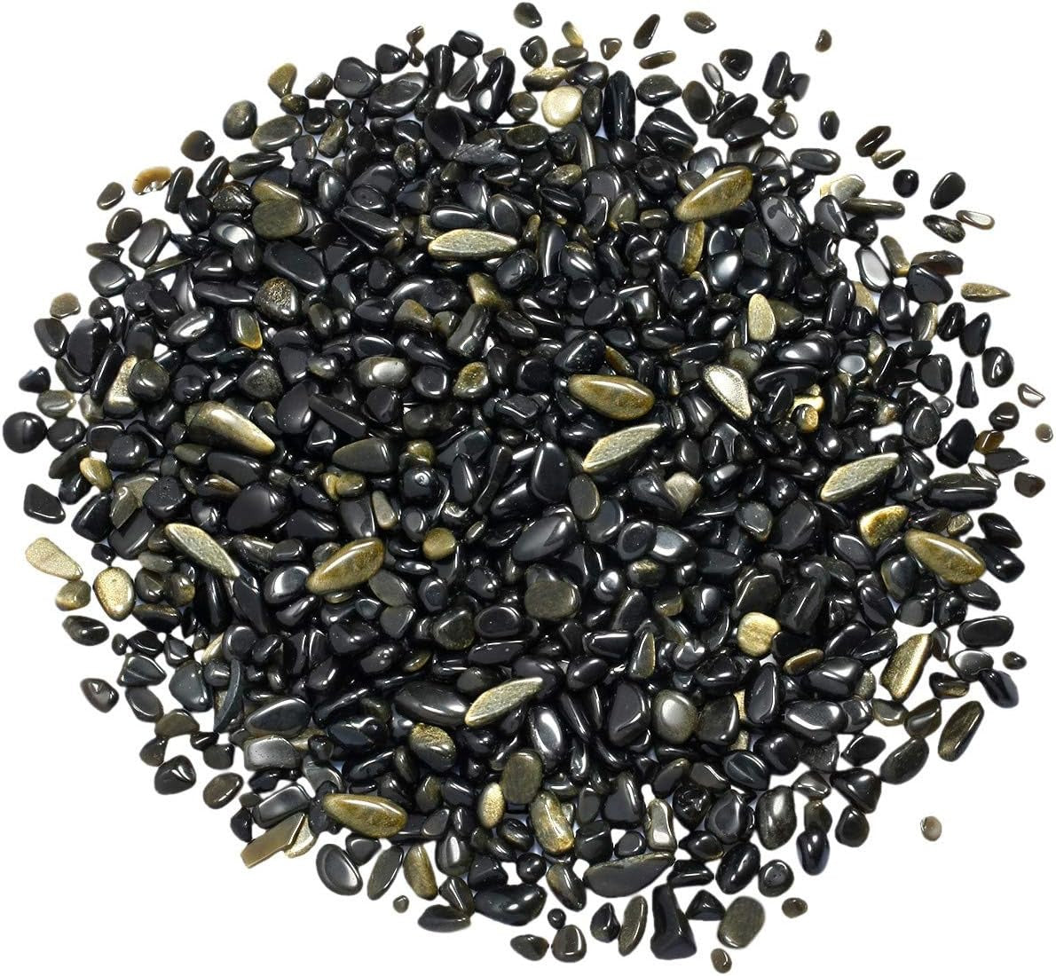 Gold Obsidian Tumbled Chips Crushed Stone Healing Reiki Crystal Jewelry Making Home Decoration