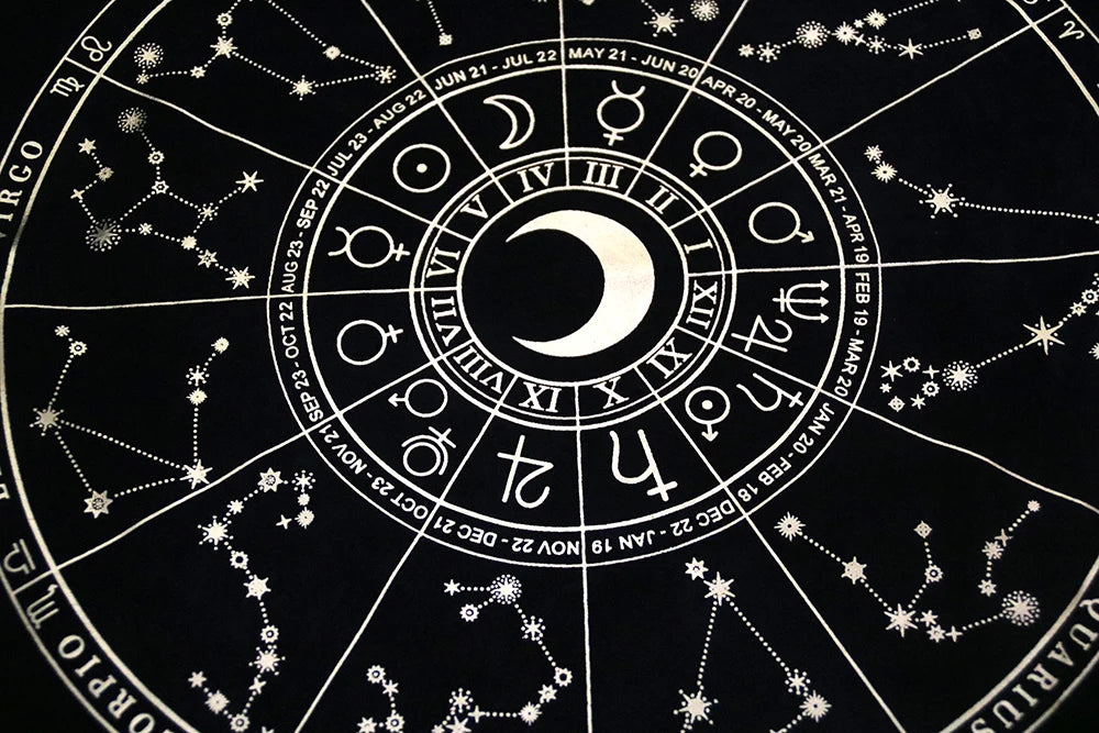 Black Tablecloths Tarot Clot Card Divination Halloween Tablecloth Black gold Fashion Decoration Alchemical Sigil Altar Astrology