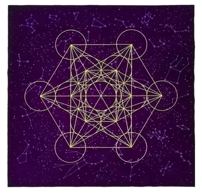 Altar Tarot Cloth Metatrone's Cub Crystal Grid Tablecloth Tarot Divination Cards Table Cloth Tapestry Witchcraft Supply