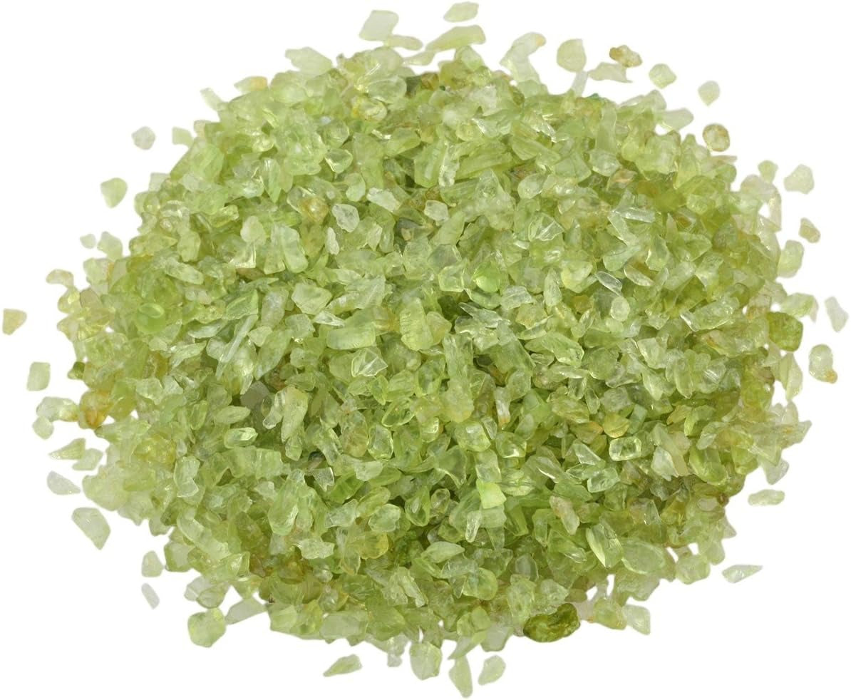 Peridot Tumbled Chips Crushed Stone Healing Reiki Crystal Jewelry Making Home Decoration