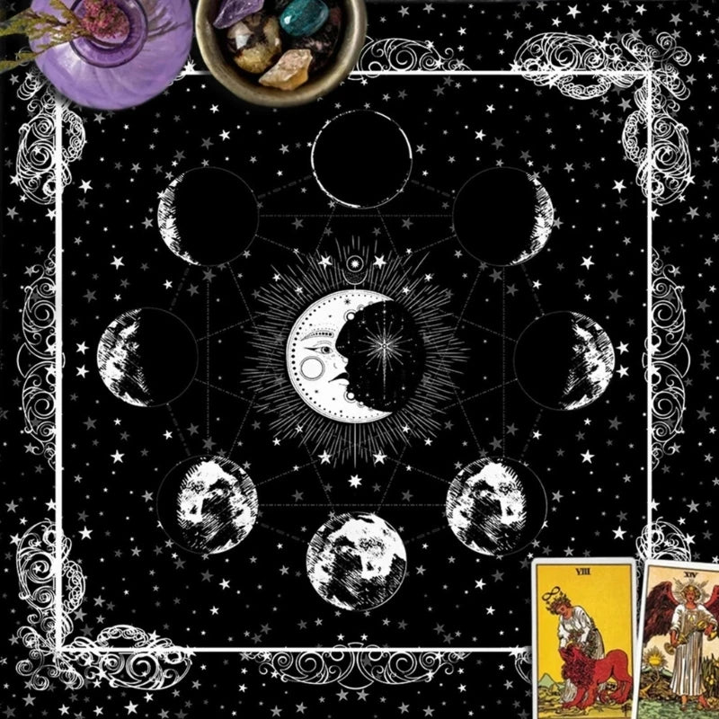 Square Flannelette Tarot Altar Cloth Board Game Pad Astrological Oracles Pad Table Cover Card Mat Divinations Tablecloth
