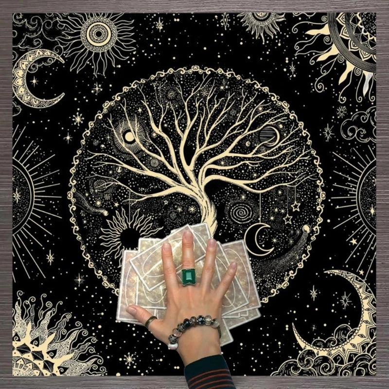 Square Flannelette Tarot Altar Cloth Board Game Pad Astrological Oracles Pad Table Cover Card Mat Divinations Tablecloth