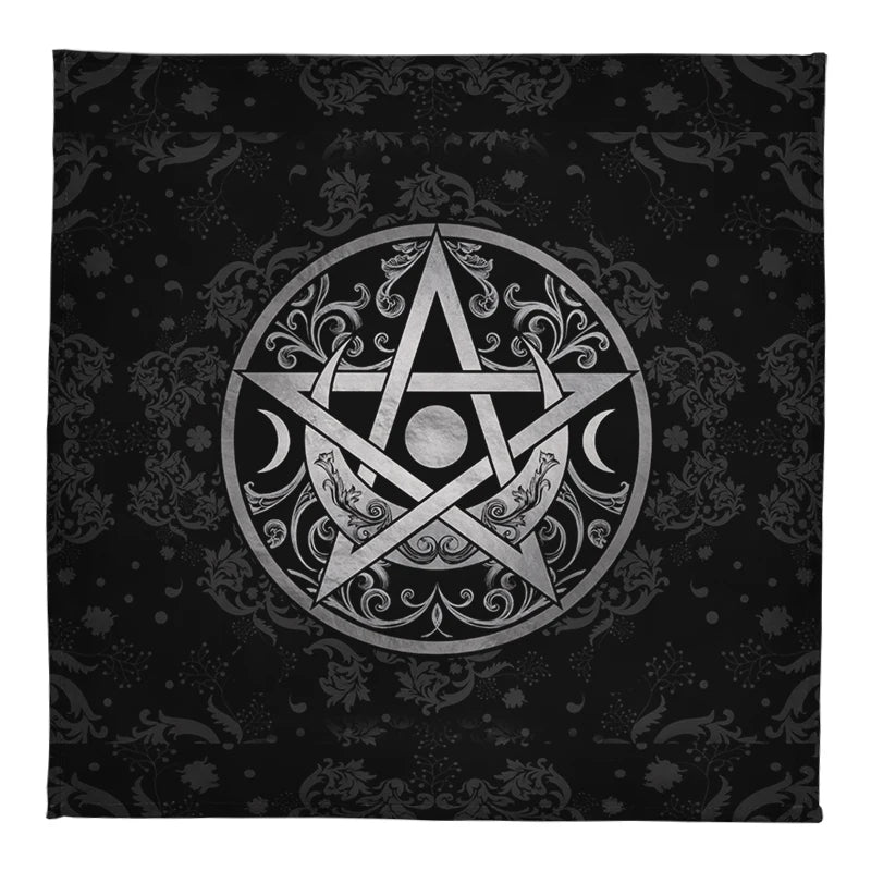Altar Cloth Crystal Pendulum Crescent Moon Astrology Artifact Card Pad Aura Pentagram Tarot Tablecloth
