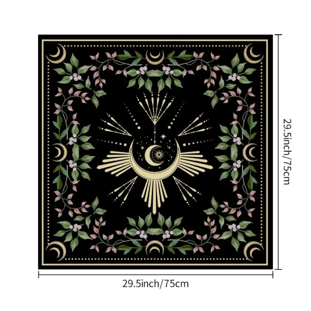 Colorful Moonlight Flower Tarot Card Table Cloth Rose Butterfly Altar Card Mat Floral Witchcraft Astrology Supplies
