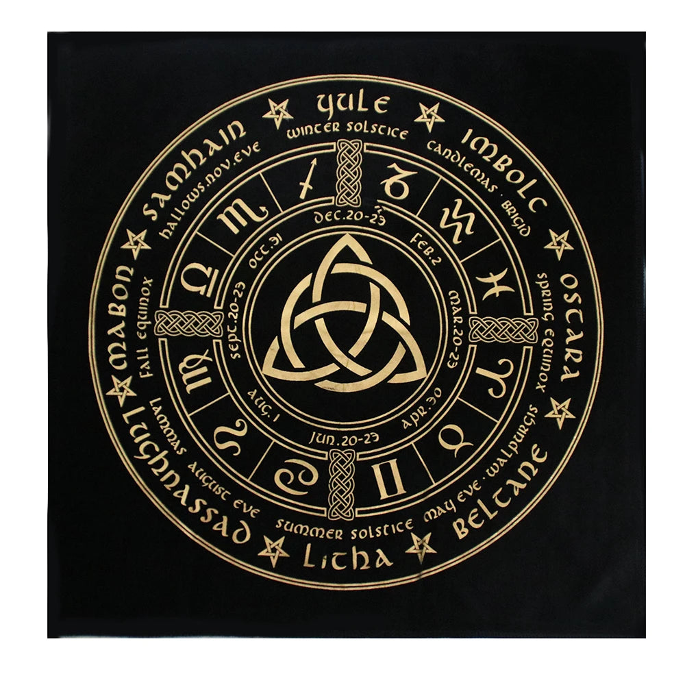 Black Tablecloths Tarot Clot Card Divination Halloween Tablecloth Black gold Fashion Decoration Alchemical Sigil Altar Astrology