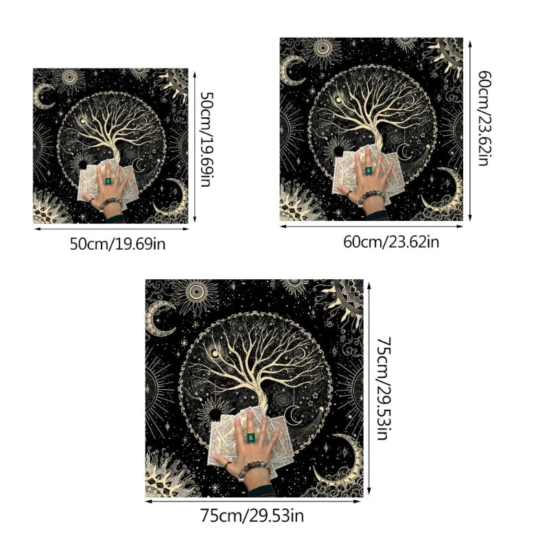 Square Flannelette Tarot Altar Cloth Board Game Pad Astrological Oracles Pad Table Cover Card Mat Divinations Tablecloth
