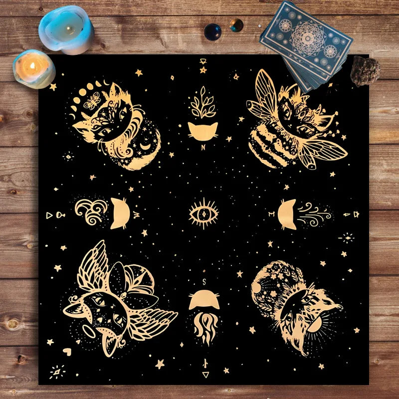 Tarot Tablecloth with 12 Constellations - Perfect for Divination, Party Decor, and Home Decor