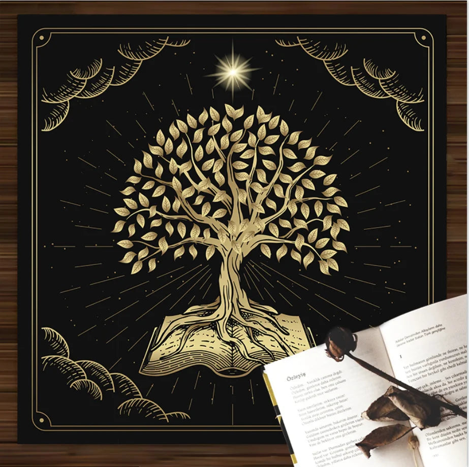 Celestial Flower Tarot Tablecloth Sun and Moon Sacrifice Divination Cloth Witchcraft Home Tapestry Ornament