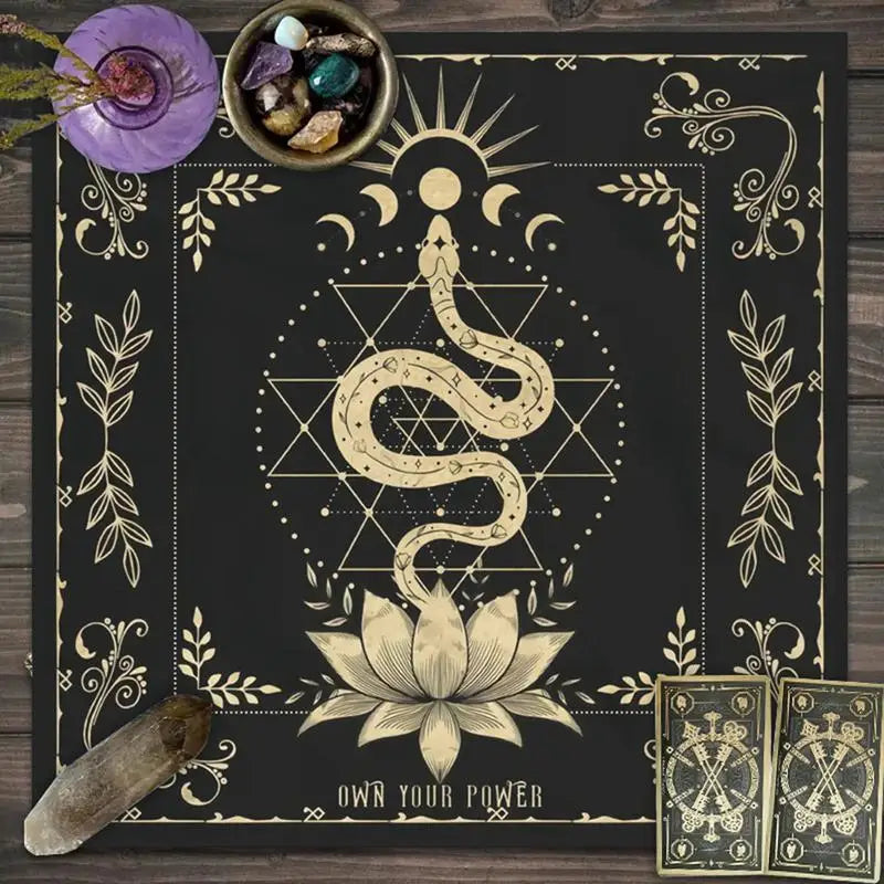Square Tarot Table Cover Astrology Mat Tarot Card Pendulum Altar Cloth Rune Divinations Reading Cloth Psychic Tablecloth