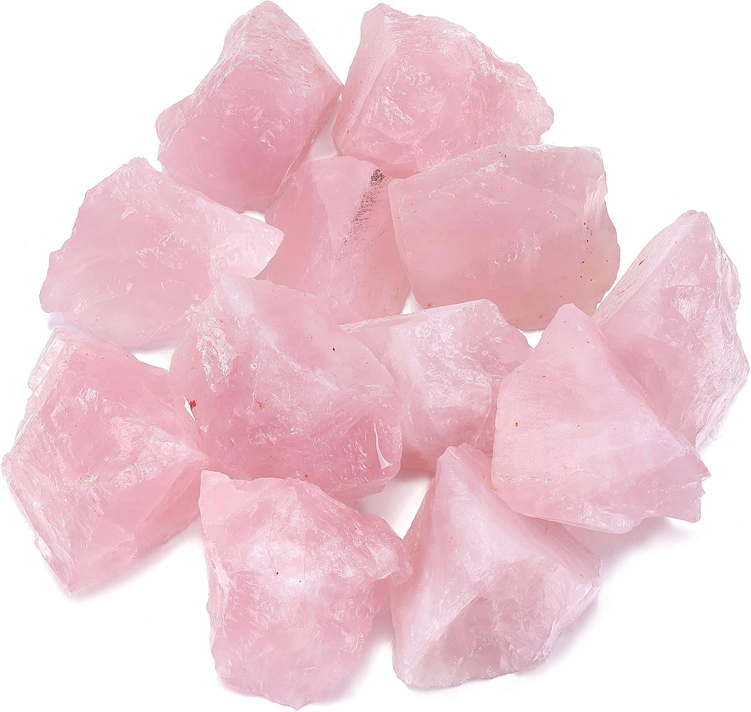 Bulk Rose Quartz Healing Crystals Large 1" Natural Raw Stones Crystal for Reiki Healing, Wicca, witchcraft, Tumbling, Cabbing, Fountain Rocks, Decoration, Polishing