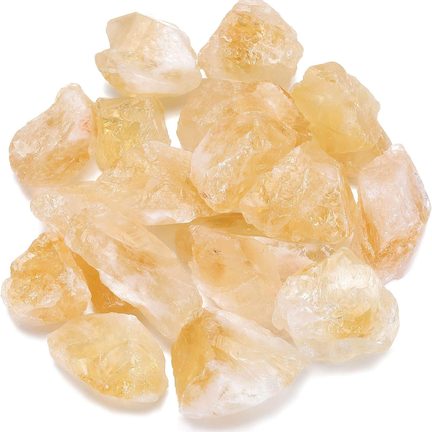 Bulk Citrine Healing Crystals Large 1" Natural Raw Stones Crystal for Reiki Healing, Wicca, witchcraft, Tumbling, Cabbing, Fountain Rocks, Decoration, Polishing