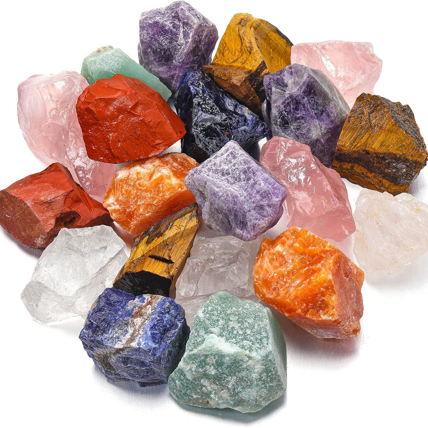 Bulk Mixed Crystals Healing Crystals Large 1" Natural Raw Stones Crystal for Reiki Healing, Wicca, witchcraft, Tumbling, Cabbing, Fountain Rocks, Decoration, Polishing