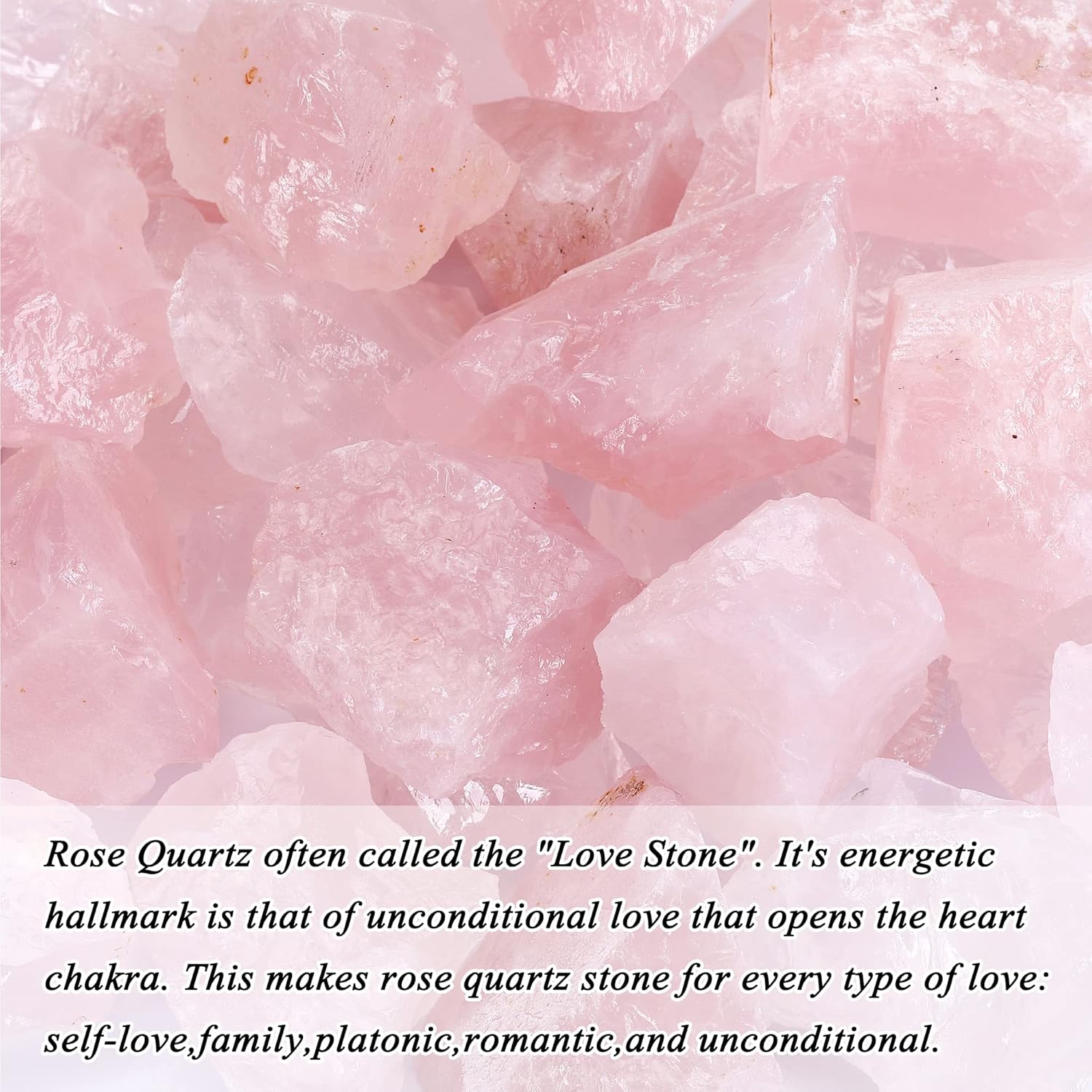 Bulk Rose Quartz Healing Crystals Large 1" Natural Raw Stones Crystal for Reiki Healing, Wicca, witchcraft, Tumbling, Cabbing, Fountain Rocks, Decoration, Polishing