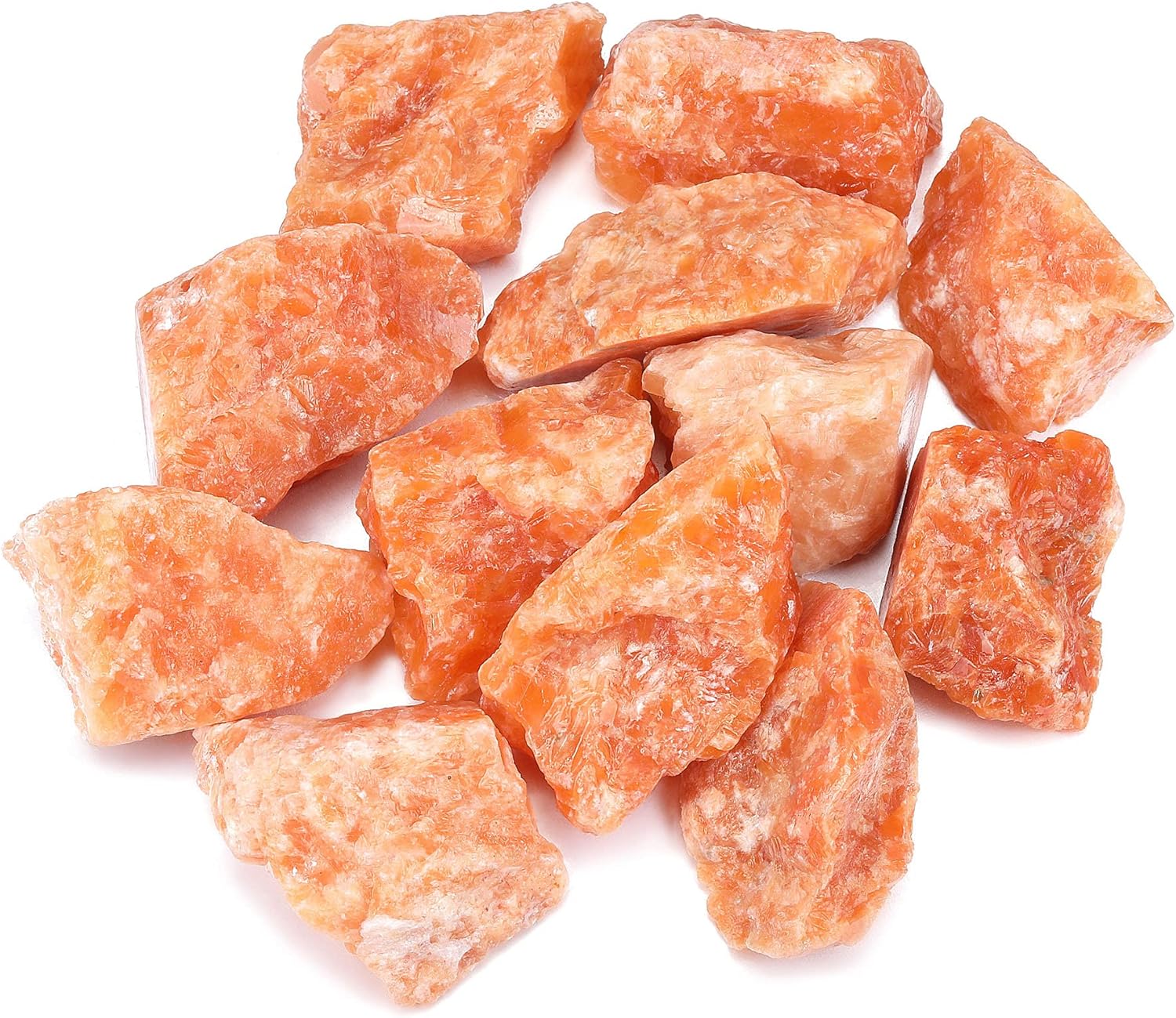 Bulk Sunstone Healing Crystals Large 1" Natural Raw Stones Crystal for Reiki Healing, Wicca, witchcraft, Tumbling, Cabbing, Fountain Rocks, Decoration, Polishing