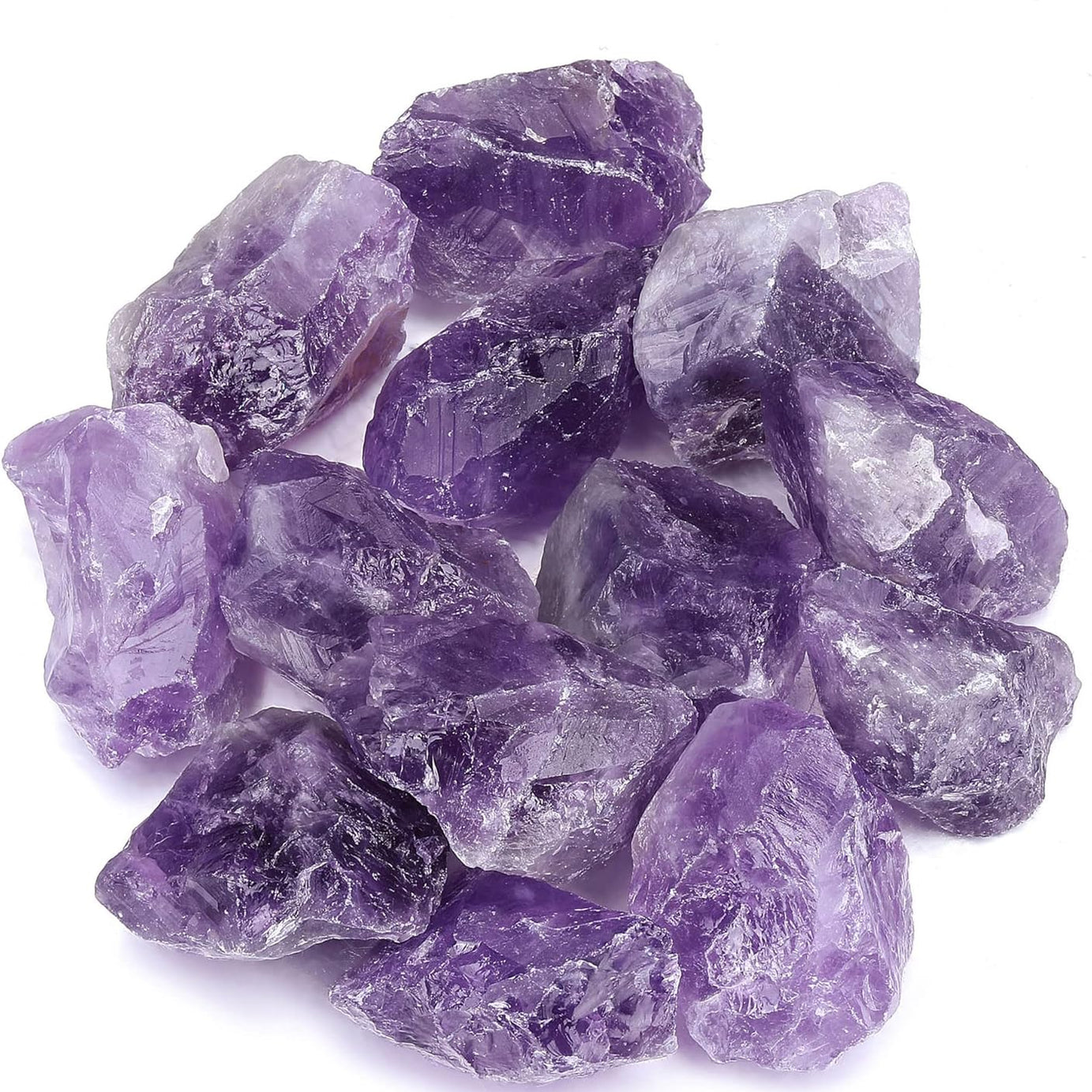 Bulk Amethyst Healing Crystals Large 1" Natural Raw Stones Crystal for Reiki Healing, Wicca, witchcraft, Tumbling, Cabbing, Fountain Rocks, Decoration, Polishing