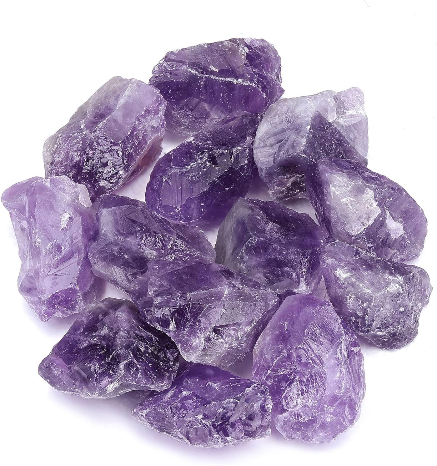 Bulk Amethyst Healing Crystals Large 1" Natural Raw Stones Crystal for Reiki Healing, Wicca, witchcraft, Tumbling, Cabbing, Fountain Rocks, Decoration, Polishing