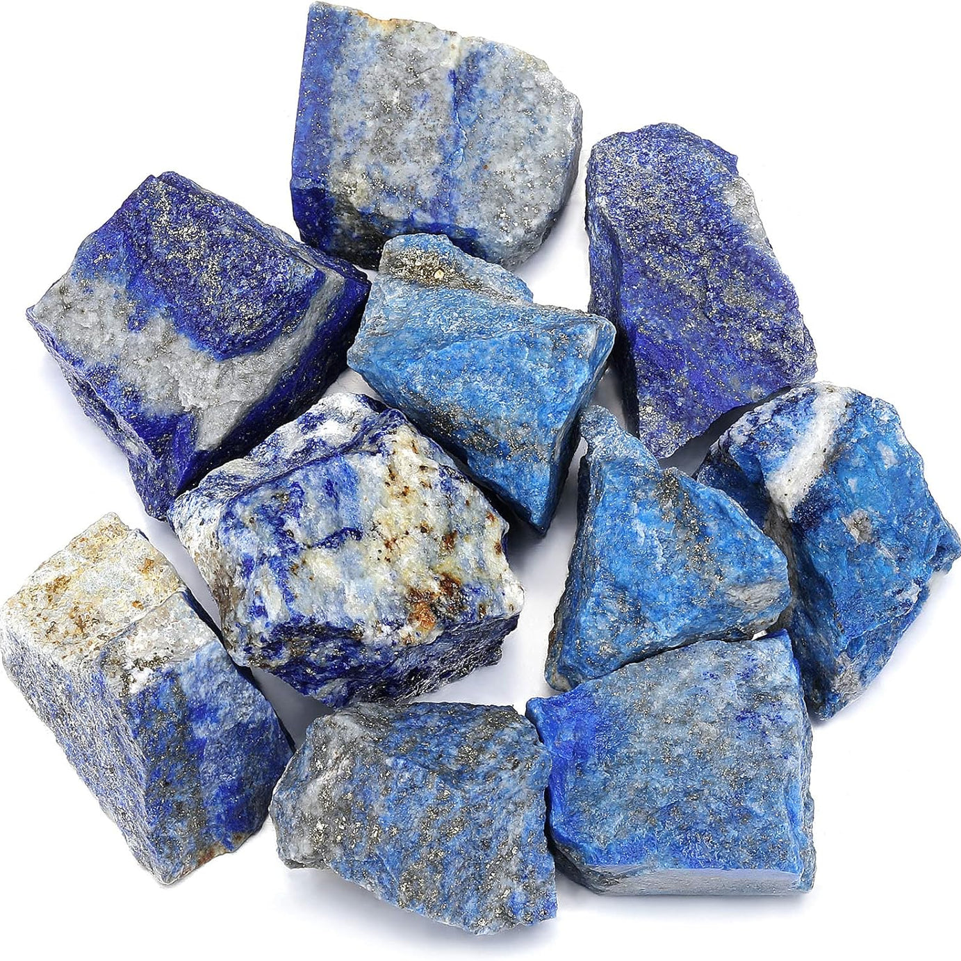 Bulk Lapis Lazuli Healing Crystals Large 1" Natural Raw Stones Crystal for Reiki Healing, Wicca, witchcraft, Tumbling, Cabbing, Fountain Rocks, Decoration, Polishing