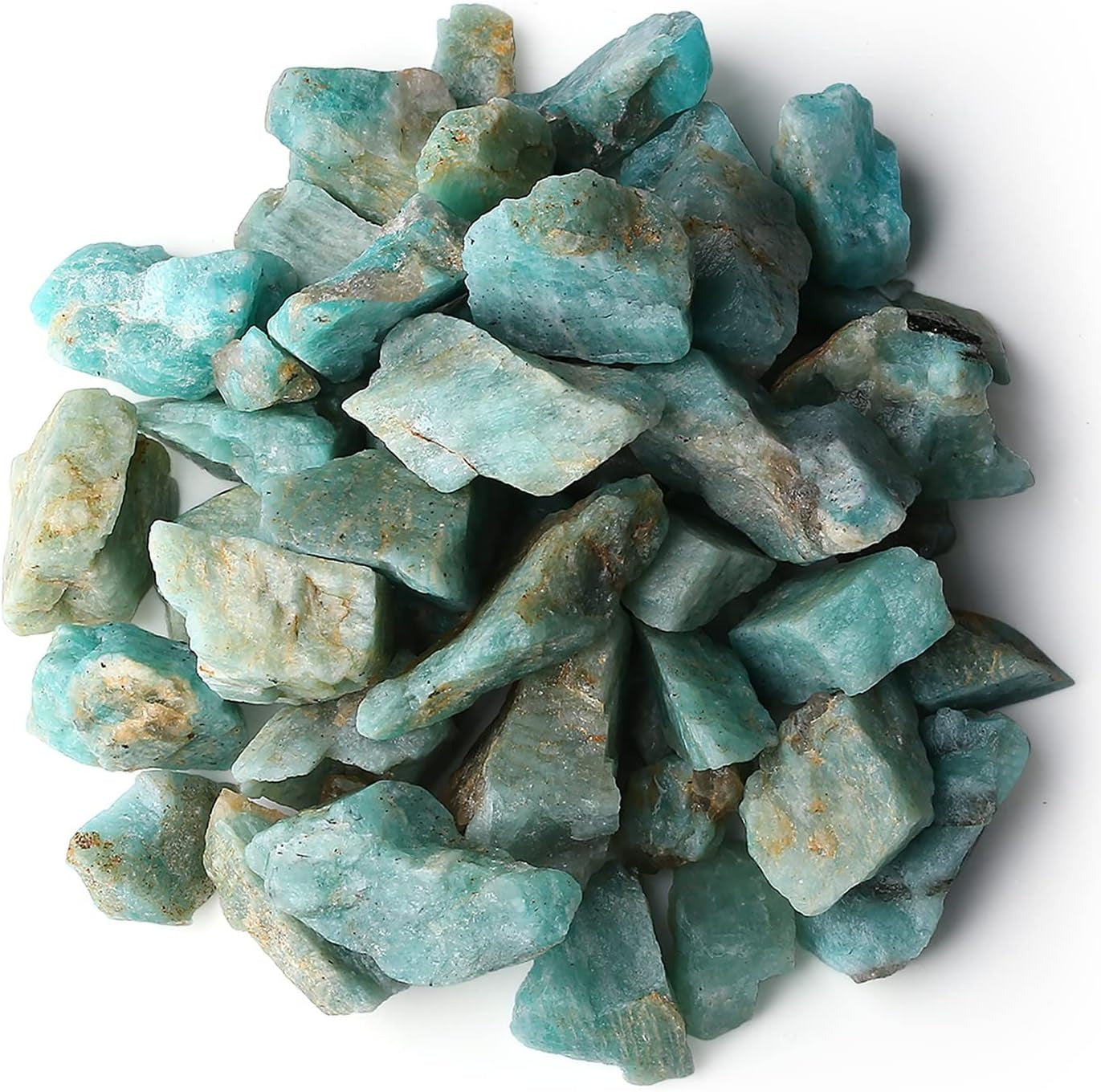 Bulk Amazonite Healing Crystals Large 1" Natural Raw Stones Crystal for Reiki Healing, Wicca, witchcraft, Tumbling, Cabbing, Fountain Rocks, Decoration, Polishing