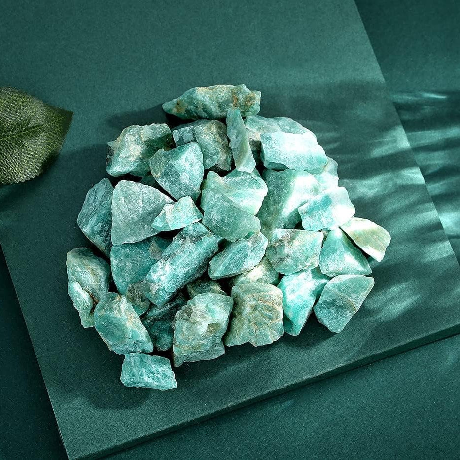 Bulk Amazonite Healing Crystals Large 1" Natural Raw Stones Crystal for Reiki Healing, Wicca, witchcraft, Tumbling, Cabbing, Fountain Rocks, Decoration, Polishing