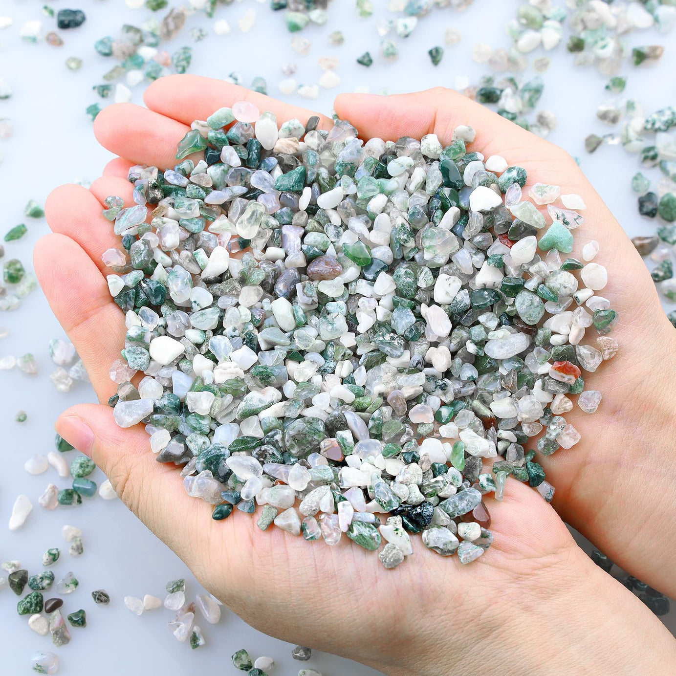 Aquatic Agate Tumbled Chips Crushed Stone Healing Reiki Crystal Jewelry Making Home Decoration