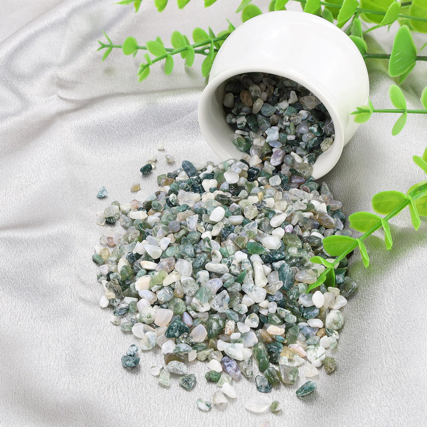 Aquatic Agate Tumbled Chips Crushed Stone Healing Reiki Crystal Jewelry Making Home Decoration