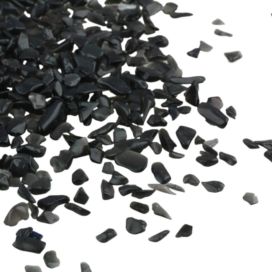 Black Agate Tumbled Chips Crushed Stone Healing Reiki Crystal Jewelry Making Home Decoration