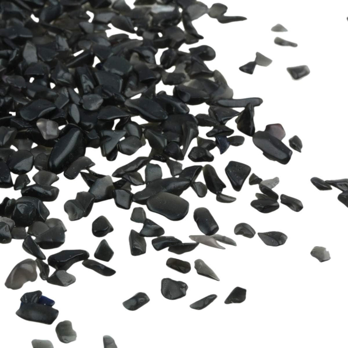 Black Agate Tumbled Chips Crushed Stone Healing Reiki Crystal Jewelry Making Home Decoration