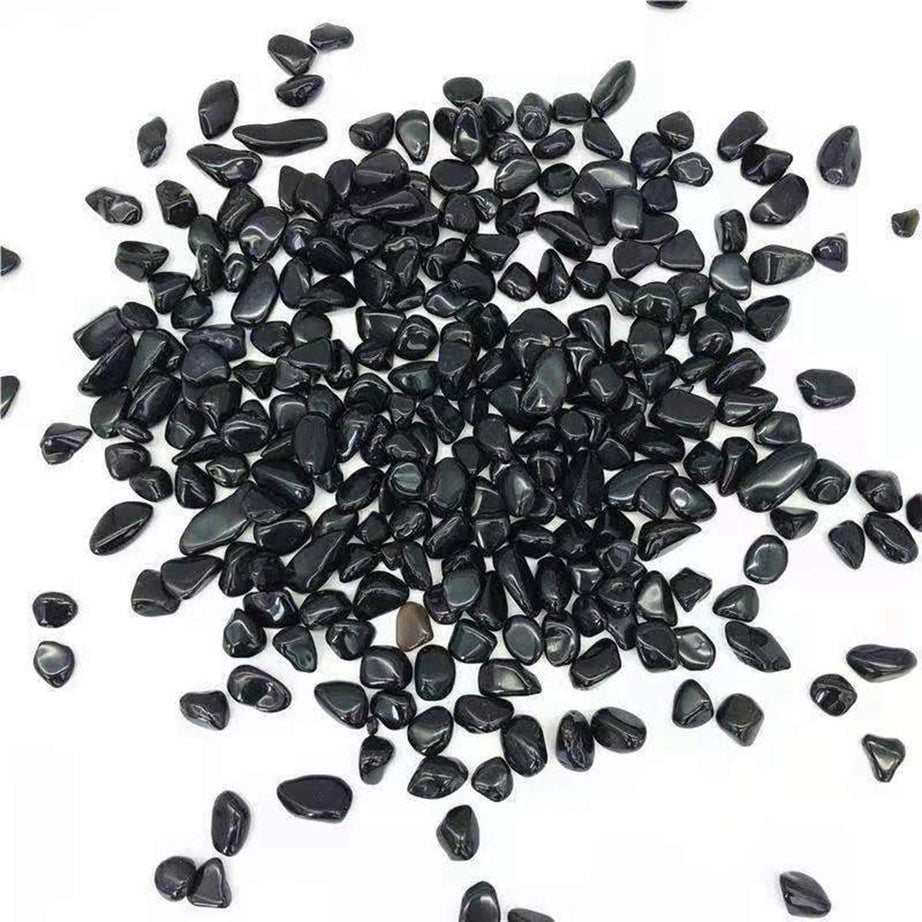 Black Obsidian Tumbled Chips Crushed Stone Healing Reiki Crystal Jewelry Making Home Decoration