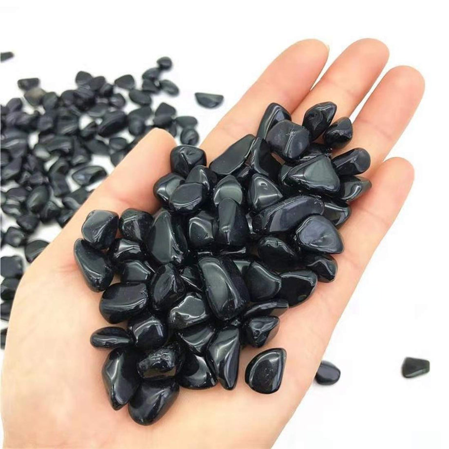 Black Obsidian Tumbled Chips Crushed Stone Healing Reiki Crystal Jewelry Making Home Decoration