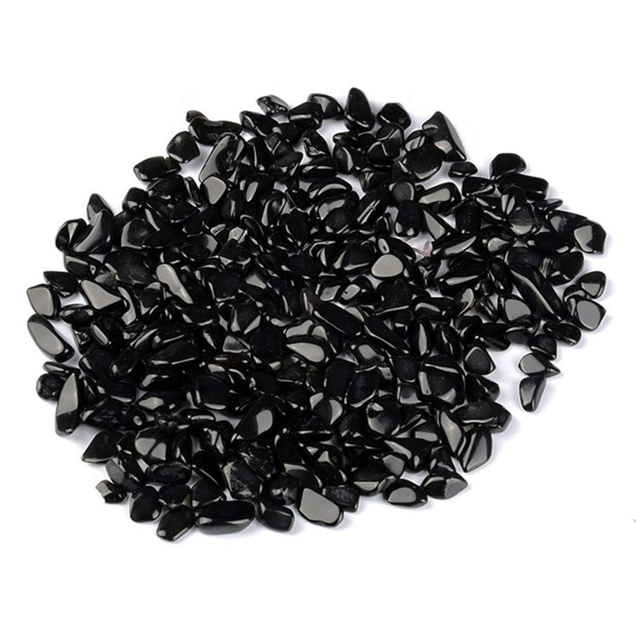 Black Obsidian Tumbled Chips Crushed Stone Healing Reiki Crystal Jewelry Making Home Decoration