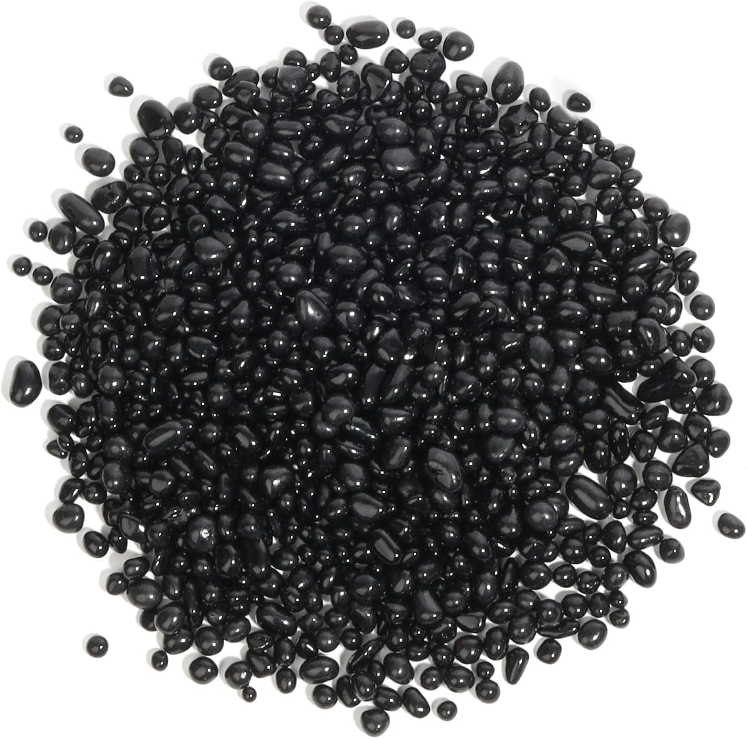 Black Stone Tumbled Chips Irregular Shaped Natural Rock Pebbles, DIY Polished Rocks for Potted Plant, Bonsai, Vase Fillers Aquarium Decoration, Aquarium Gravel Rocks