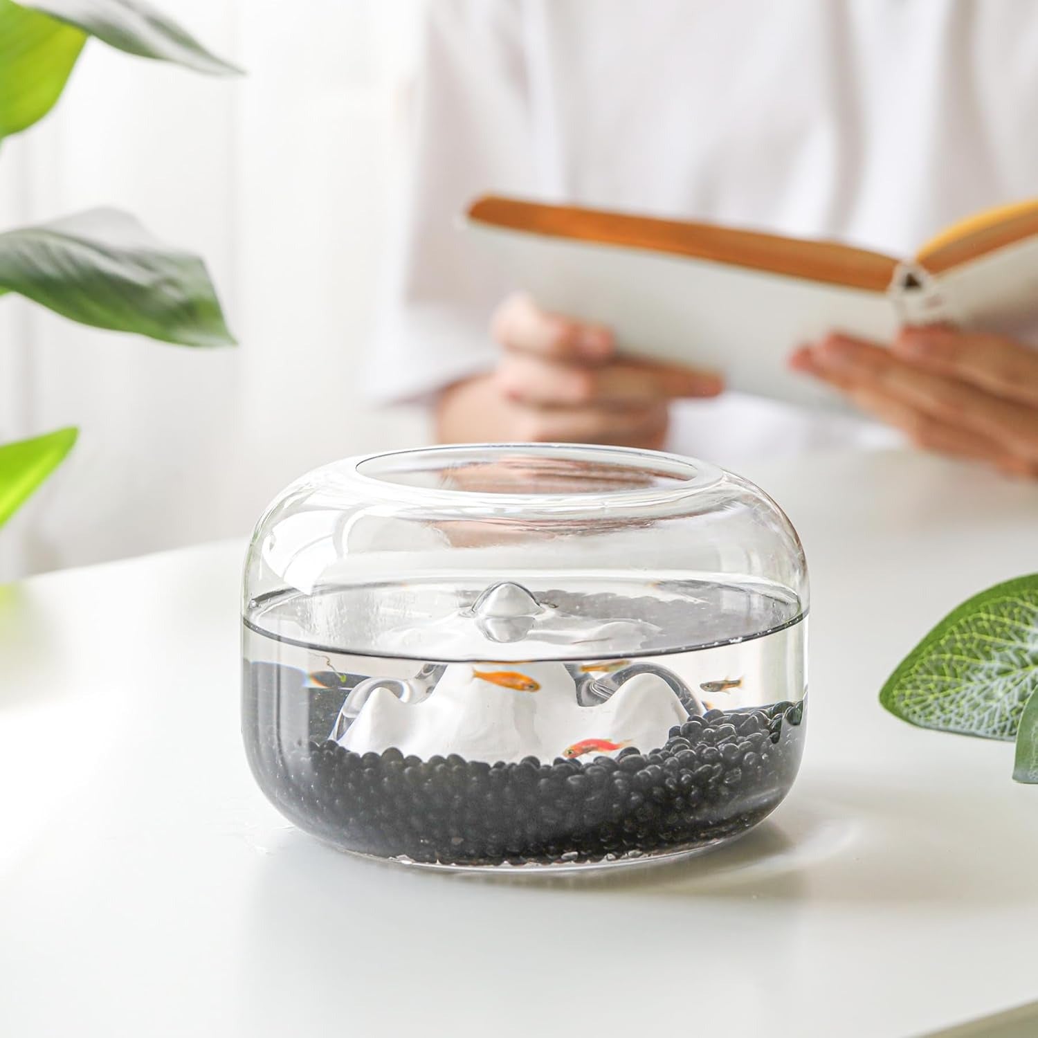 Black Stone Tumbled Chips Irregular Shaped Natural Rock Pebbles, DIY Polished Rocks for Potted Plant, Bonsai, Vase Fillers Aquarium Decoration, Aquarium Gravel Rocks