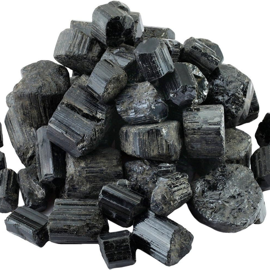 Bulk Black Tourmaline Healing Crystals Large 1" Natural Raw Stones Crystal for Reiki Healing, Wicca, witchcraft, Tumbling, Cabbing, Fountain Rocks, Decoration, Polishing