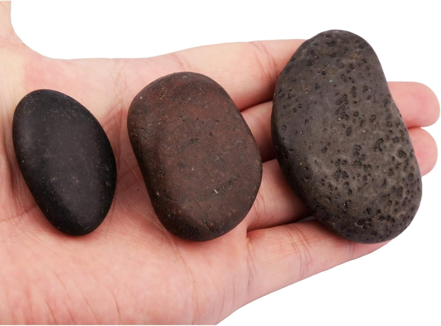 Bulk Black Stone Healing Crystals Pebbles Kindness Rocks for Painting, Landscaping, Home Decor, Reiki Crytsal Healing for Reiki Healing, Wicca, witchcraft