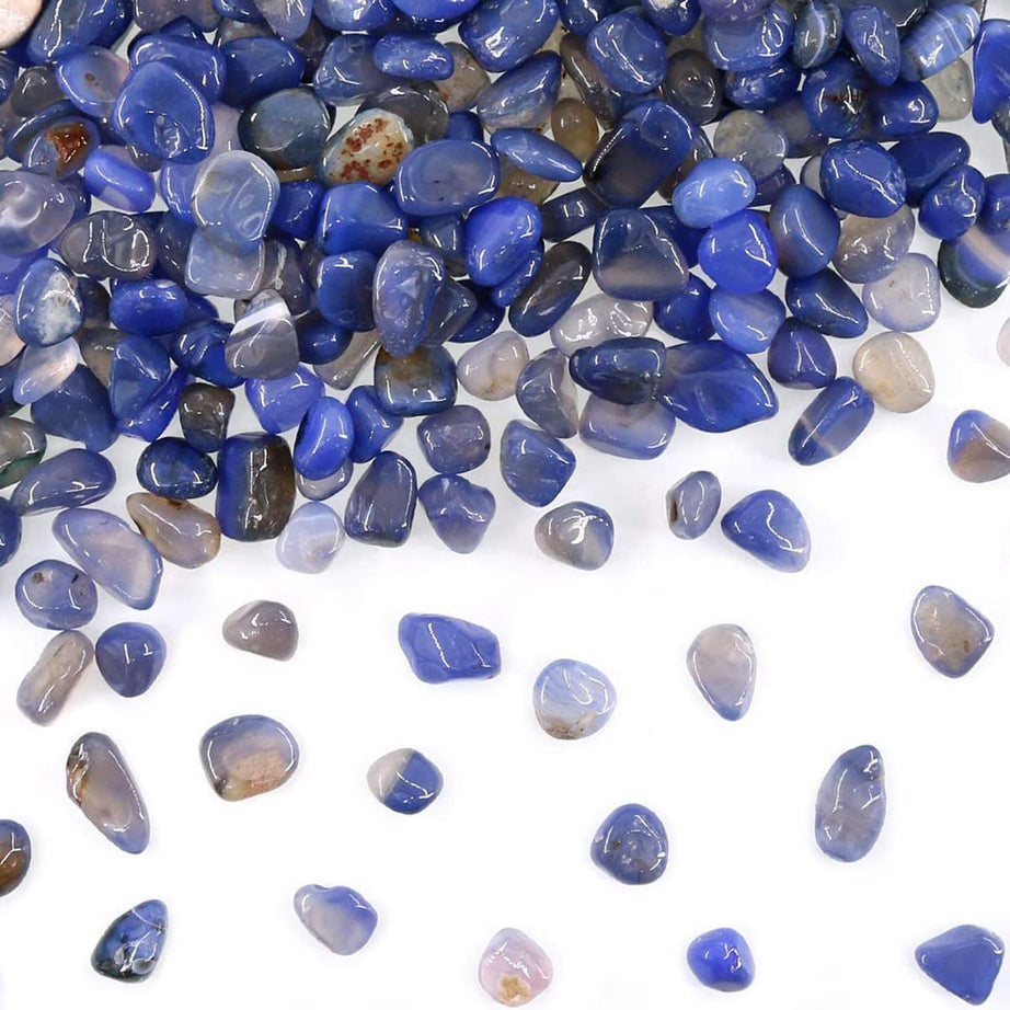 Blue Agate Tumbled Chips Crushed Stone Healing Reiki Crystal Jewelry Making Home Decoration