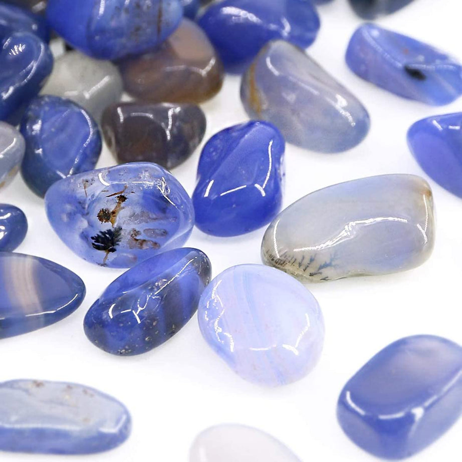 Blue Agate Tumbled Chips Crushed Stone Healing Reiki Crystal Jewelry Making Home Decoration