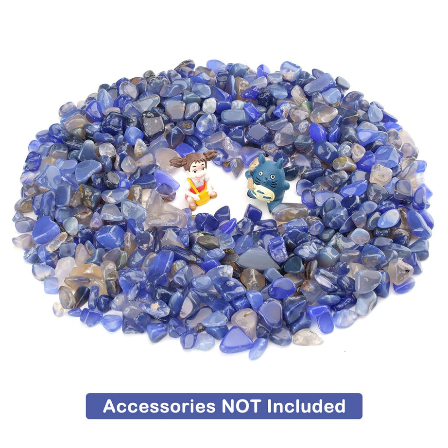Blue Agate Tumbled Chips Crushed Stone Healing Reiki Crystal Jewelry Making Home Decoration