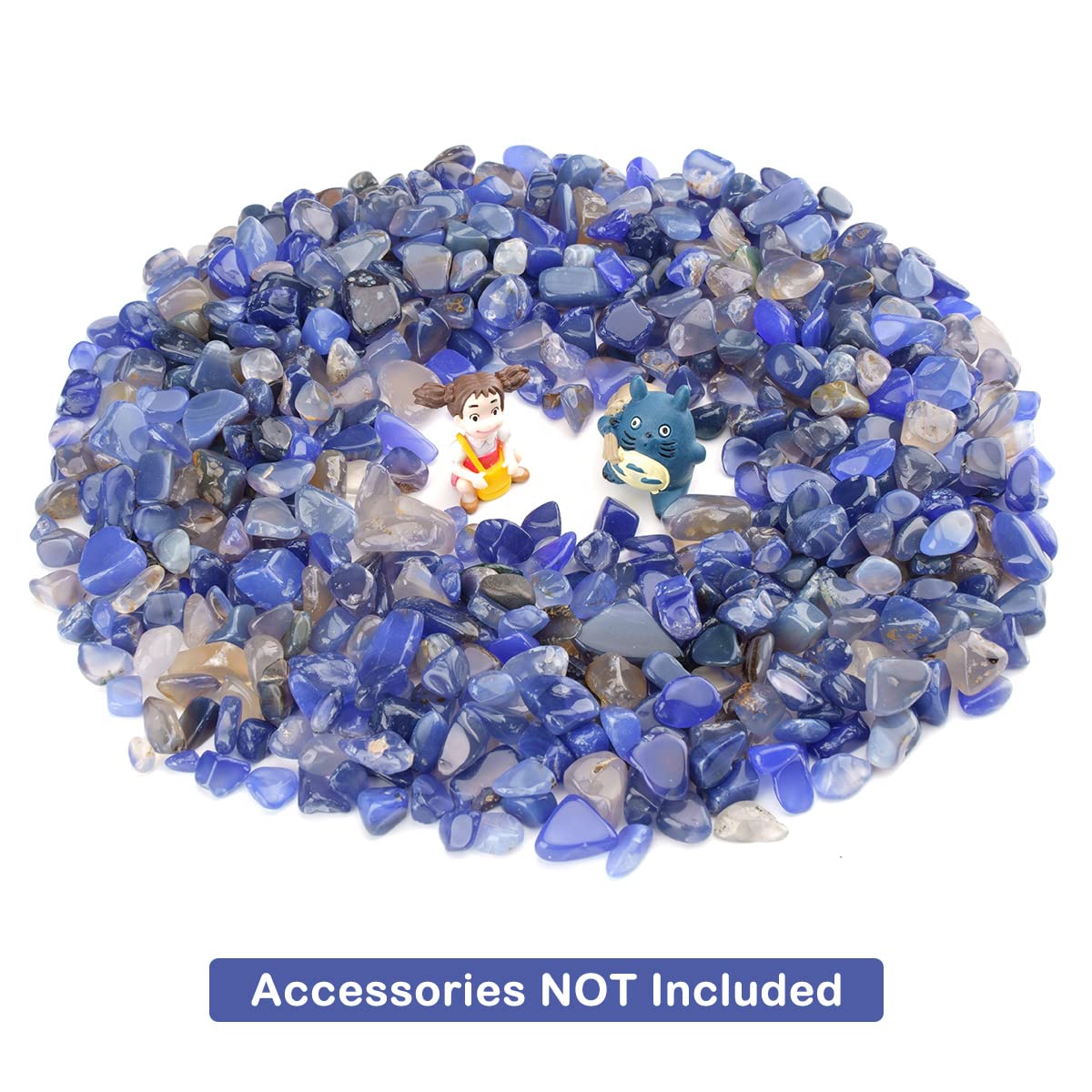 Blue Agate Tumbled Chips Crushed Stone Healing Reiki Crystal Jewelry Making Home Decoration