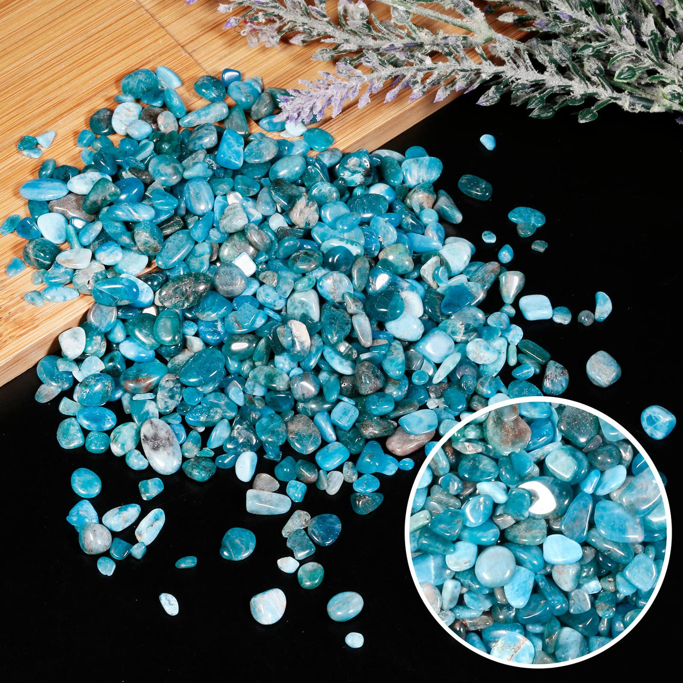 Blue Apatite Tumbled Chips Crushed Stone Healing Reiki Crystal Jewelry Making Home Decoration