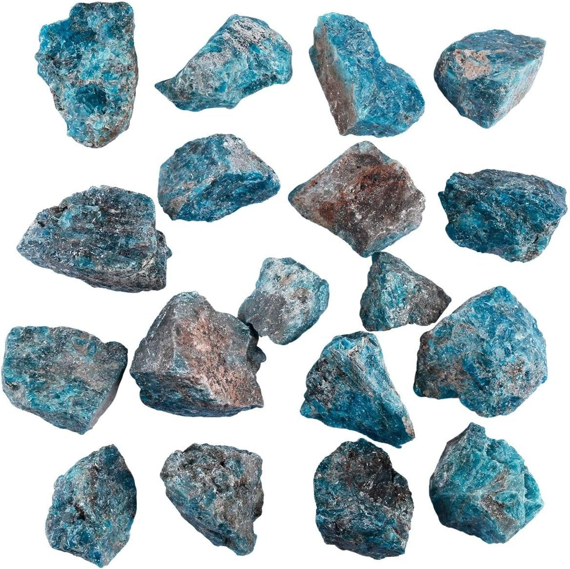 Bulk Blue Apatite Healing Crystals Large 1" Natural Raw Stones Crystal for Reiki Healing, Wicca, witchcraft, Tumbling, Cabbing, Fountain Rocks, Decoration, Polishing