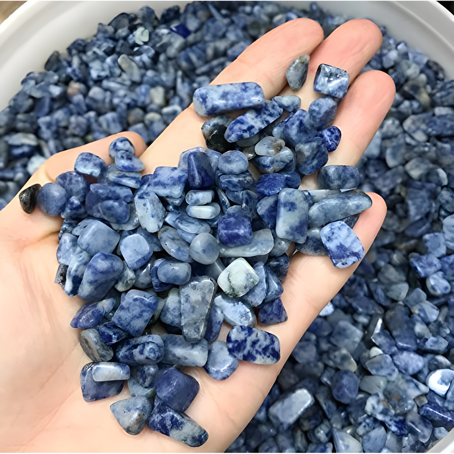 Blue Dot Tumbled Chips Crushed Stone Healing Reiki Crystal Jewelry Making Home Decoration