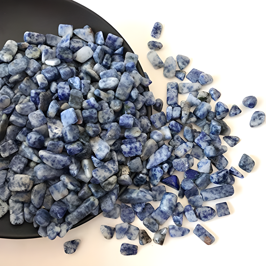 Blue Dot Tumbled Chips Crushed Stone Healing Reiki Crystal Jewelry Making Home Decoration