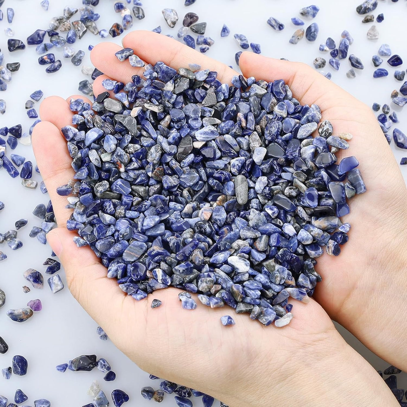 Sodalite Tumbled Chips Crushed Stone Healing Reiki Crystal Jewelry Making Home Decoration