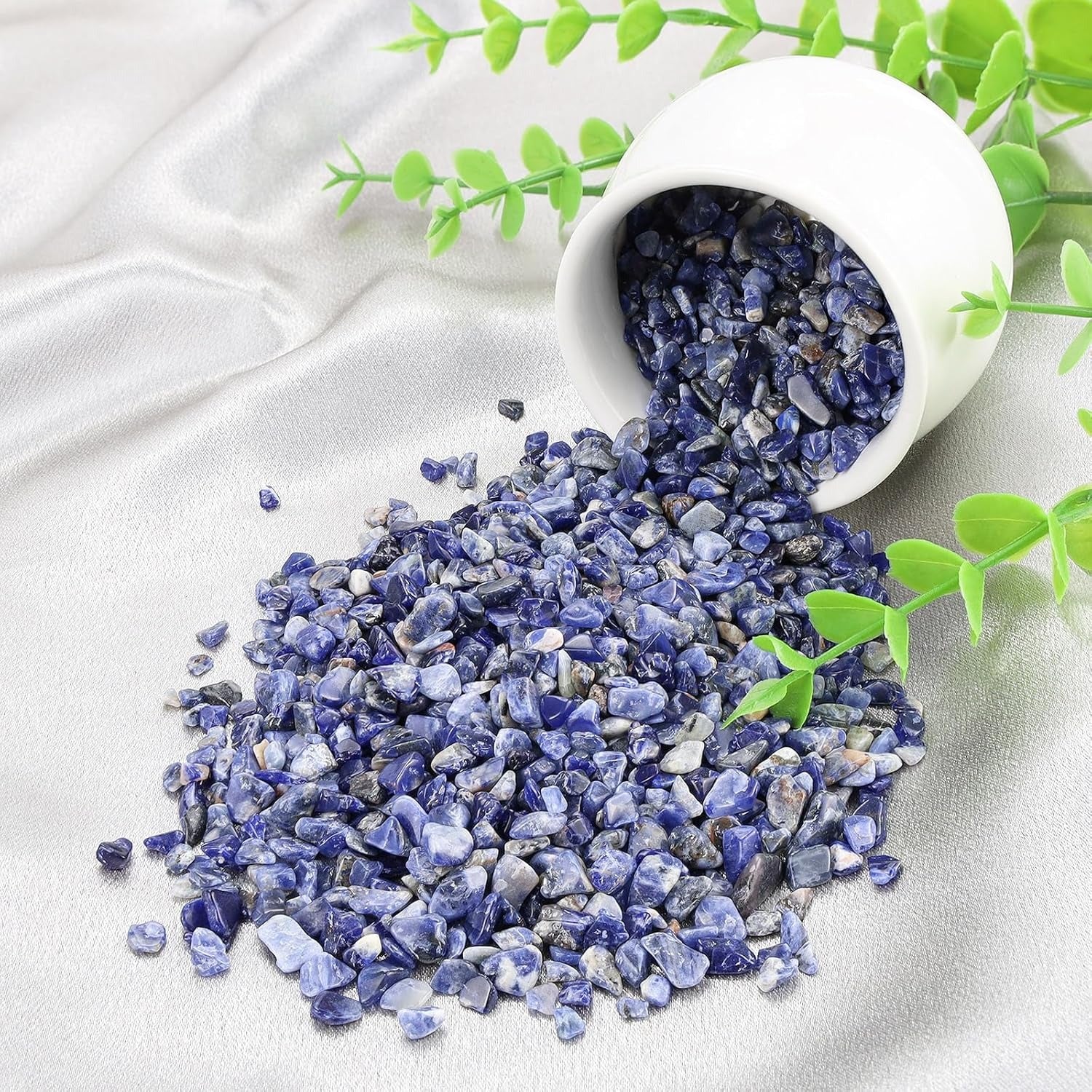 Sodalite Tumbled Chips Crushed Stone Healing Reiki Crystal Jewelry Making Home Decoration