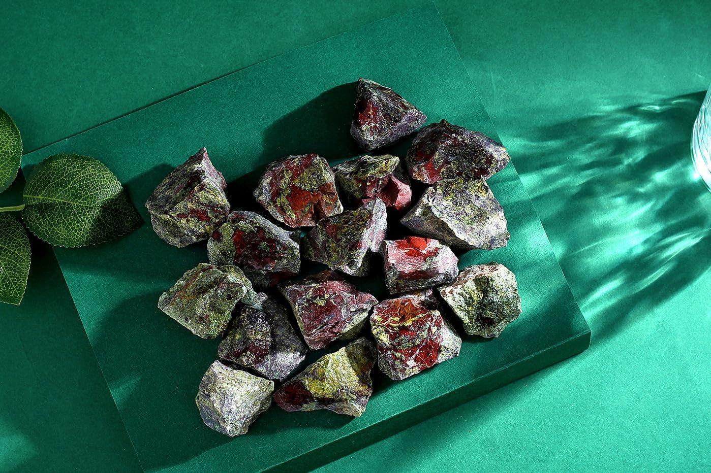 Bulk Dragon Bloodstone Healing Crystals Large 1" Natural Raw Stones Crystal for Reiki Healing, Wicca, witchcraft, Tumbling, Cabbing, Fountain Rocks, Decoration, Polishing